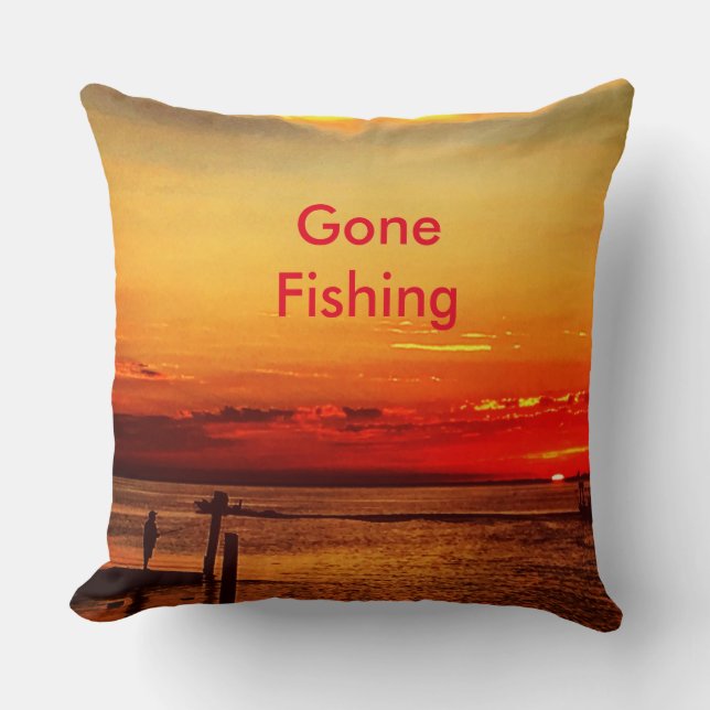 Gone Fishing Cushion (Front)