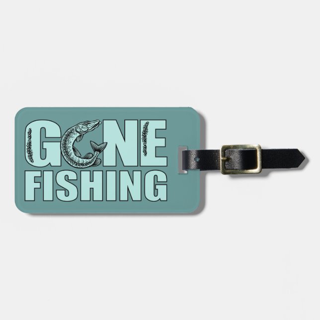 GONE FISHING custom luggage tag (Front Horizontal)