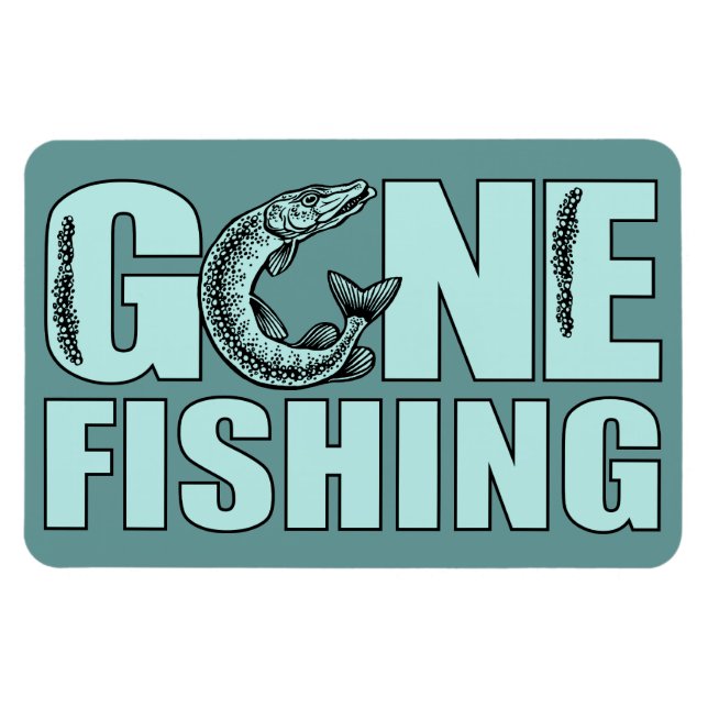 GONE FISHING custom magnet (Horizontal)