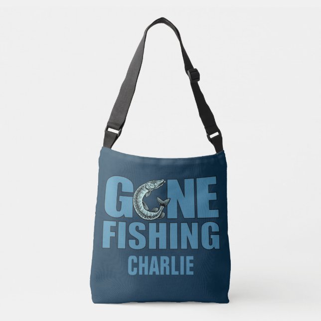 GONE FISHING custom name bags (Front)