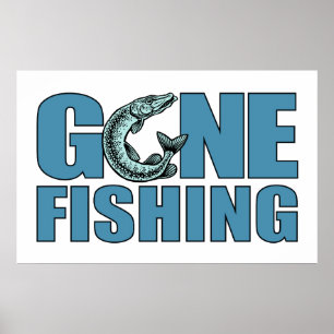 GONE FISHING custom poster