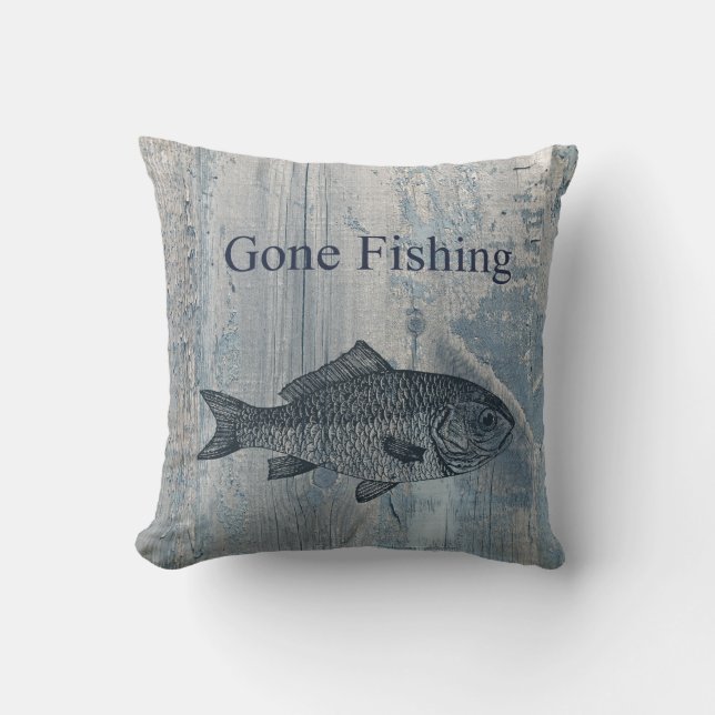 Gone Fishing Fish Cushion (Front)
