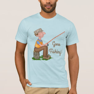 Gone Fishing Fisherman Customise Text T-Shirt
