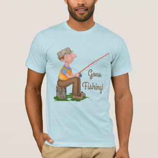 Gone Fishing Fisherman Customise Text T-Shirt