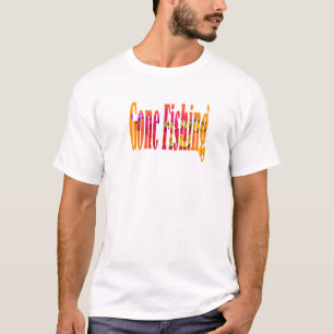 Gone Fishing Fun Novelty Mens White T-Shirt