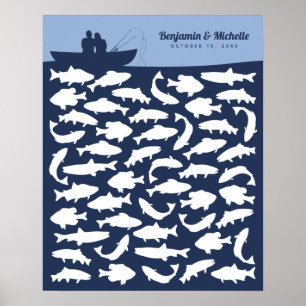 Gone Fishing Guest Book Poster - 50 Signatures