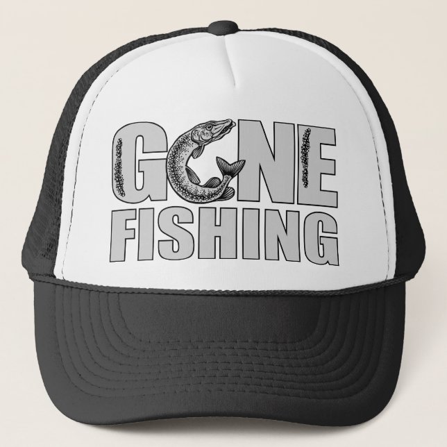 GONE FISHING hat - choose color (Front)