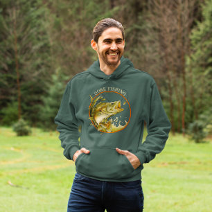 Gone Fishing Huge Bass Taking the Lure Sports Gift Hoodie