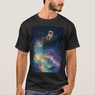 Gone Fishing in Deep Space â€” Astronaut in Rowboa T-Shirt