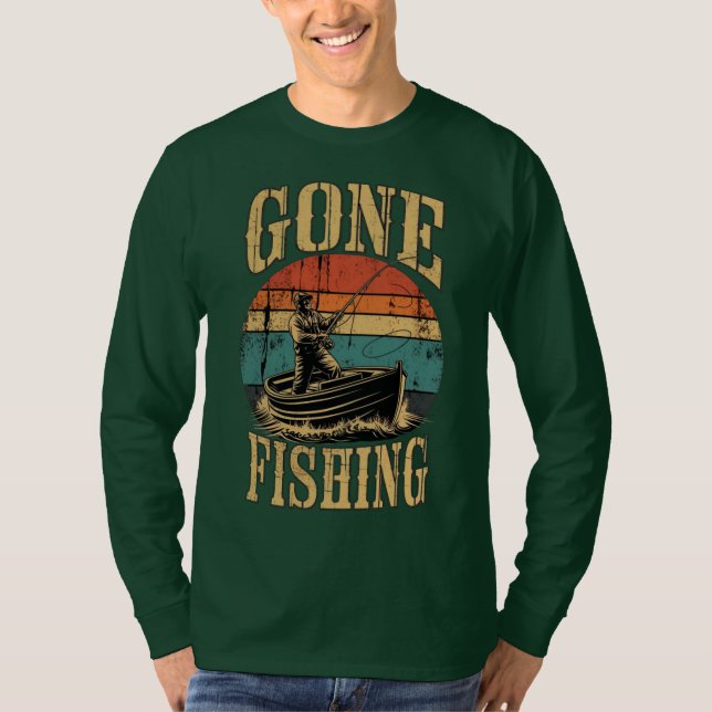 Gone fishing in the sunset T-Shirt (Front)