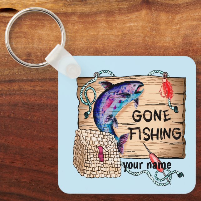 Gone Fishing keychain  (Front)