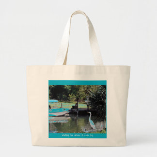 gone fishing! large tote bag