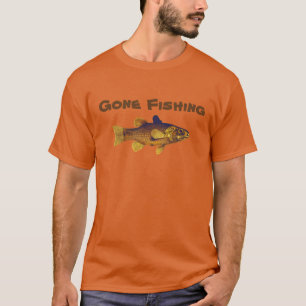 Gone Fishing Men's Basic Tan T-Shirt