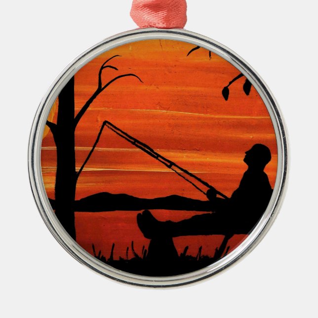 Gone Fishing Metal Tree Decoration (Front)