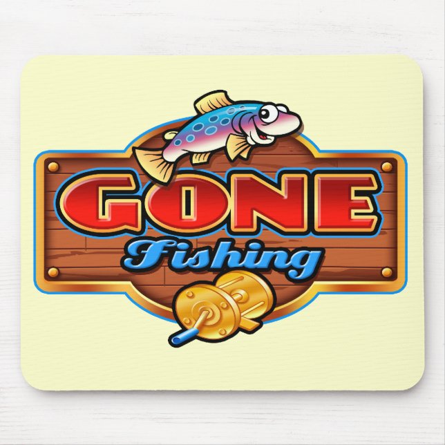 GONE FISHING MOUSE MAT (Front)