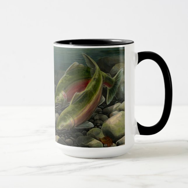 Gone Fishing Mug Coho Salmon w Bear Cup (Right)