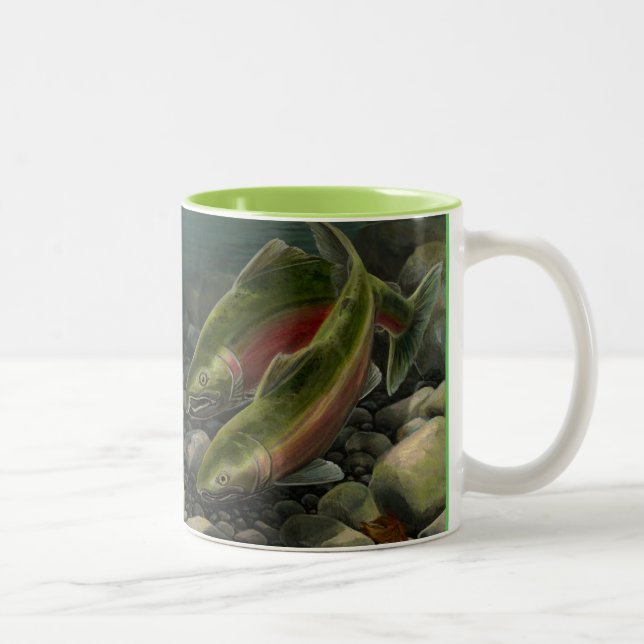 Gone Fishing Mug Coho Salmon w Bear Cup (Right)