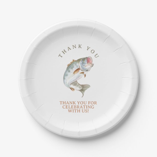 Gone fishing  paper plate (Front)