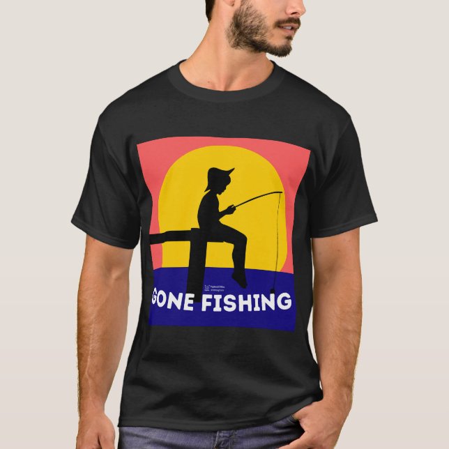 Gone Fishing [Papillon2020inc] T-Shirt (Front)