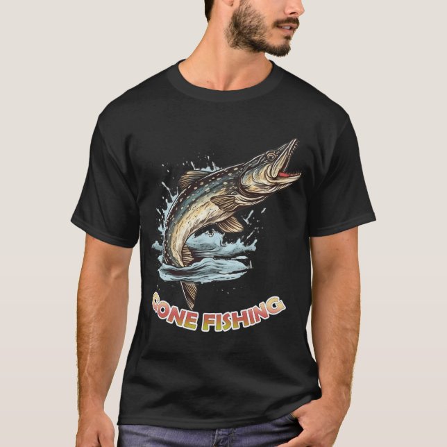 Gone fishing - pike T-Shirt (Front)