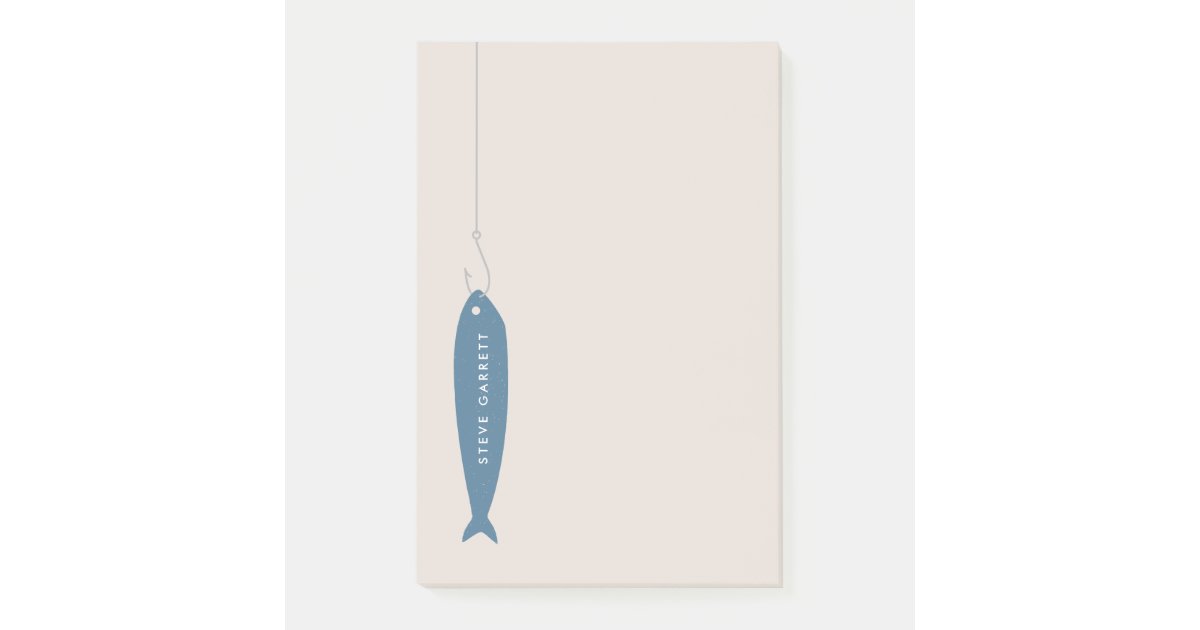Gone Fishing Post-It Notepad - Cobalt | Zazzle