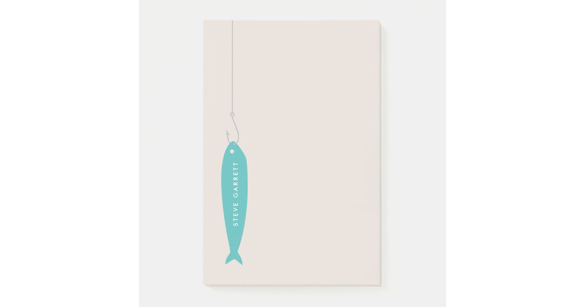 Gone Fishing Post-It Notepad - Turquoise | Zazzle