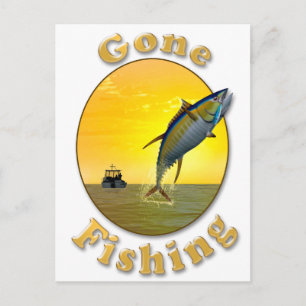 Gone Fishing Postcard