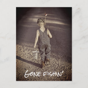 Gone Fishing Retirement Announcement Postcard