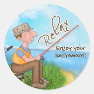 Gone Fishing Retirement Classic Round Sticker