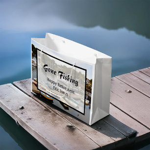 Gone Fishing Retirement Large Gift Bag