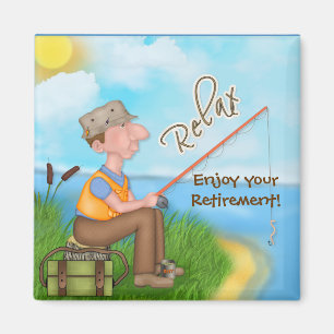 Gone Fishing Retirement Magnet