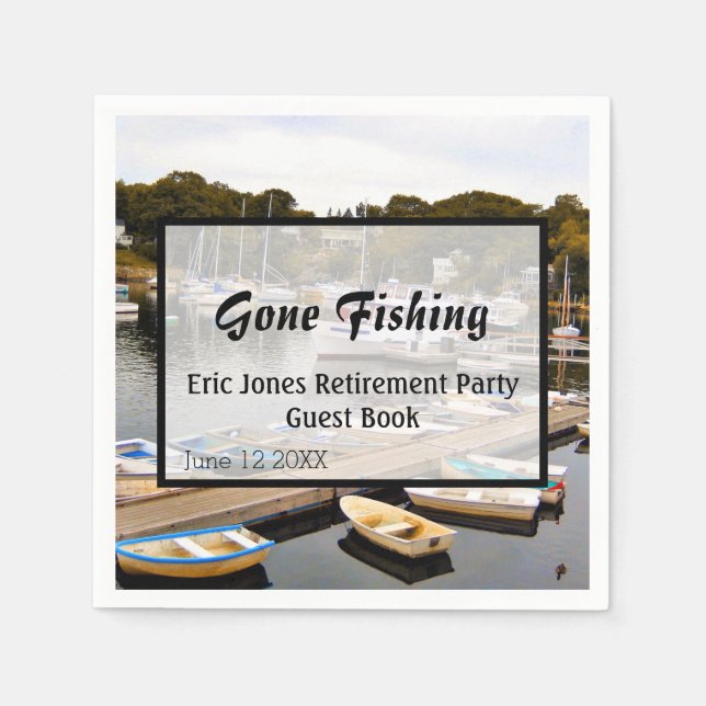 Gone Fishing Retirement Party  Napkin (Front)