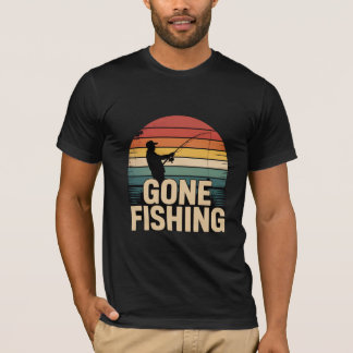 Gone Fishing Retro Sunset Men’s T-Shirt