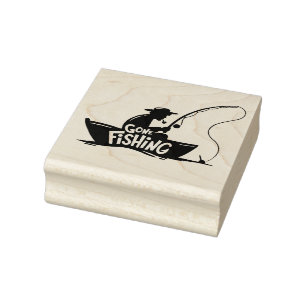 Gone Fishing Rubber Stamp