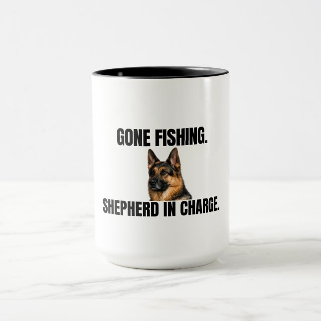 Gone Fishing. Shepherd in Charge. Mug (Center)
