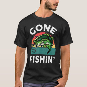 Gone Fishing-Shirt Bass Fish Dad Papa Kids Toddler T-Shirt