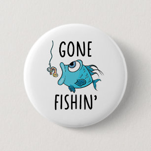 Gone Fishing-shirt Girls Kids Toddler Boys Funny F 6 Cm Round Badge