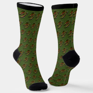 Gone Fishing Socks Coho Salmon Art Socks