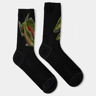 Gone Fishing Socks Coho Salmon Art Socks