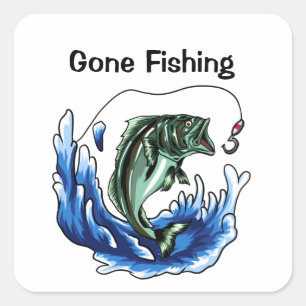 Gone Fishing Square Sticker