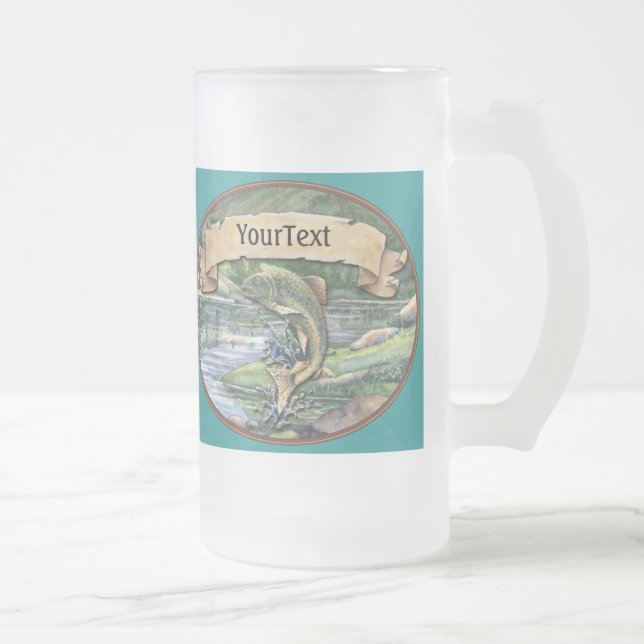 Gone Fishing - SRF Frosted Glass Beer Mug (Right)