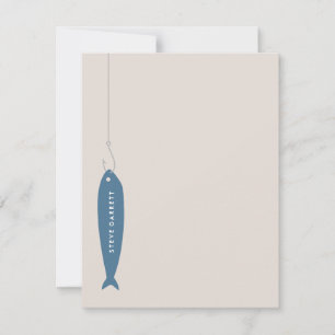 Gone Fishing Stationery - Cobalt Card