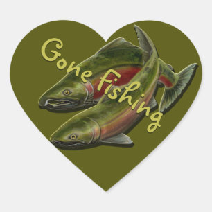 Gone Fishing Stickers Coho Salmon Art Stickers