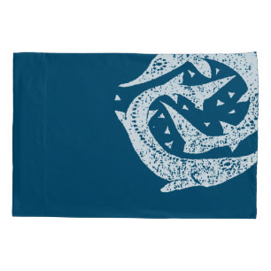 GONE FISHING STURGEON WOODCUT ART PILLOWCASE