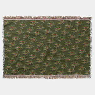 Gone Fishing Throw Blanket Coho Salmon Fish Gift
