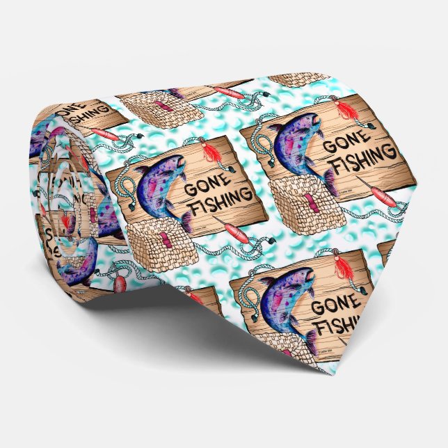 Gone Fishing tie (Rolled)
