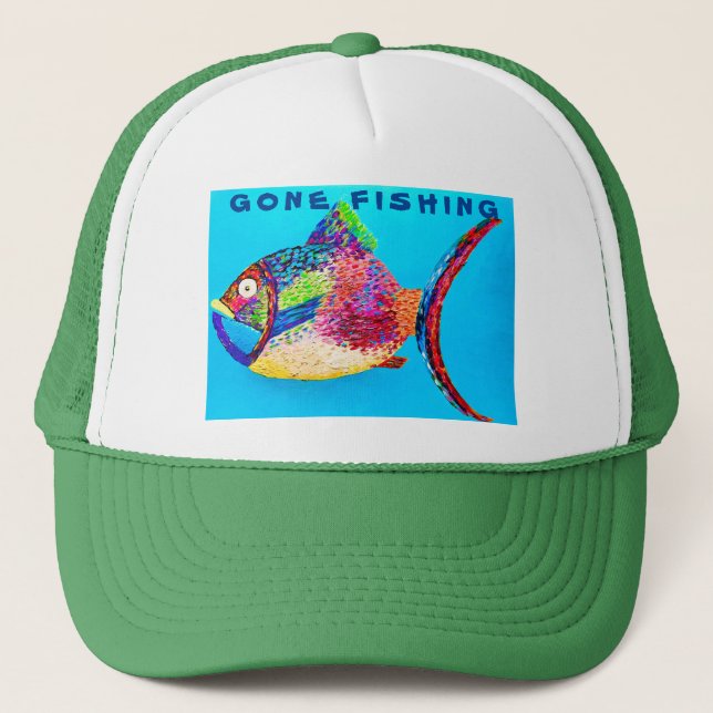 Gone Fishing Trucker Hat  (Front)