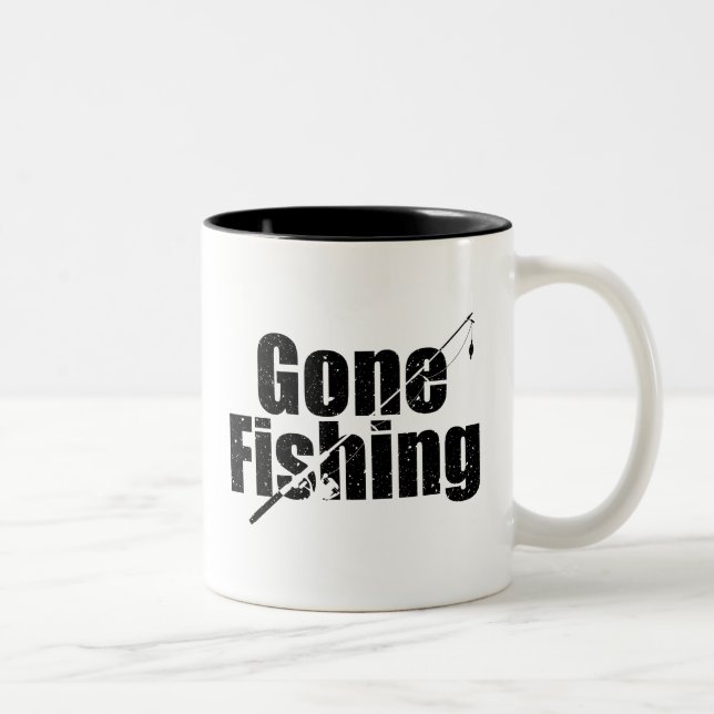 Gone Fishing Two-Tone Coffee Mug (Right)
