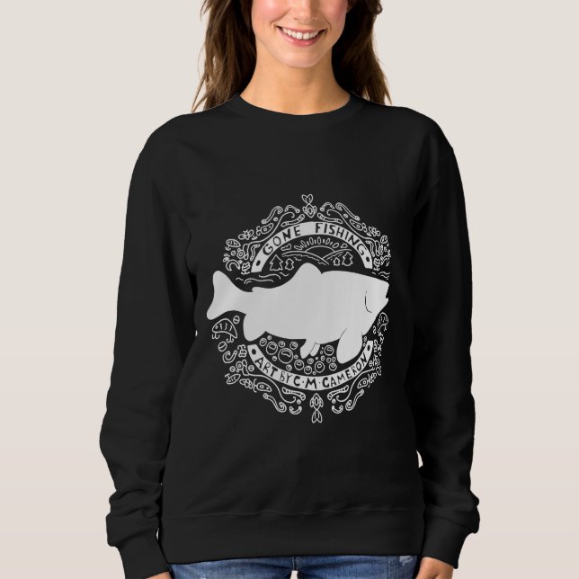 Gone Fishing White Sweatshirt (Front)