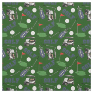 Gone Golfing on Hunter Green Fabric